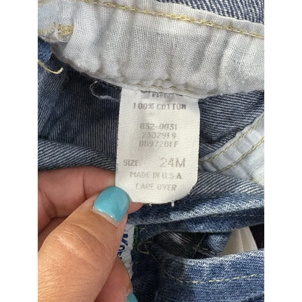 Vintage 90s Made In USA Oshkosh B'Gosh 24M Denim‎ Overalls Vestbak